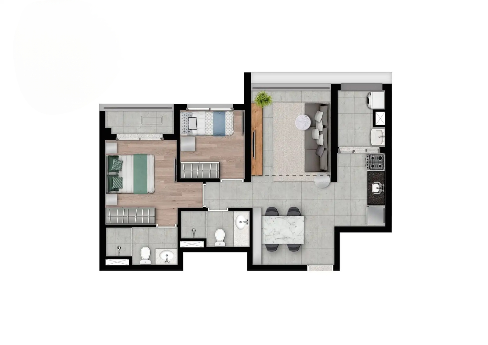 Planta 60m²