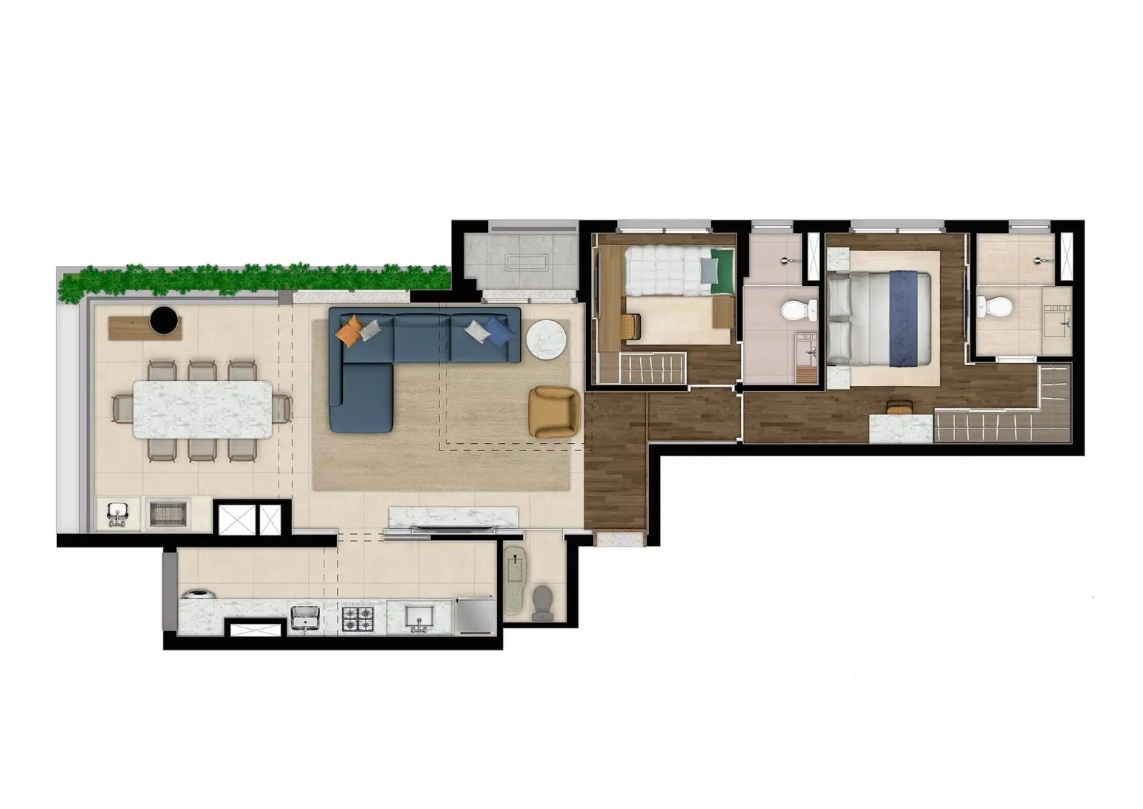 Planta 90m²